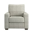 thumbnail image 3 of Weston Home Svolvar Modern Fabric Upholstered Square Arm Accent Chair, White/Gray Herringbone Pattern Fabric, 3 of 7
