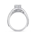 thumbnail image 5 of Blue Jewel 2 Ct Pear Cut Diamond Rings - 14K White Gold Plated Rings - Wedding Rising Split Shank Rings - Criss Cross Anniversary Diamond Rings - Gorgeous Anniversary Gift for Women's, 5 of 10