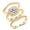 Gold, variant on 18K White Gold Plated Cubic Zirconia Three-in-One Halo Wedding Engagement Promise Eternity Ring Set for Women