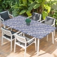 thumbnail image 2 of Blue Floral Table Cloths for 3 Foot Rectangle Tables, Spring Flowers Pattern Plants Simple Vintage Patio Waterproof Elastic Fitted Tablecloths, Washable Rectangular Table Cover for Camping, 2 of 8