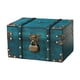 thumbnail image 3 of Cofre del tesoro pirata, caja de almacenamiento decorativa de madera, diseño vintage único para el hogar Verde Con Cerradura, 3 of 9