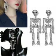 Black Friday Deals 2021! Akklian Halloween Earrings, Halloween Silver Humanoid skeleton Dangle Earrings, Fashion Jewelry Accessories for Women, 1 Pair