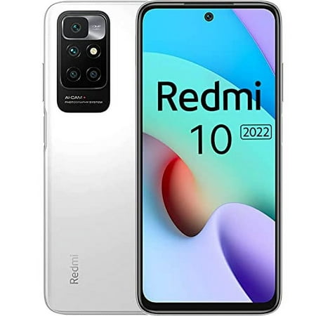 Xiaomi Redmi 10 2022 4G LTE (64GB + 4GB) LTE GSM Unlocked 6.5" 50MP Quad Cam (Tmobile Mint Tello and International Global) (Pebble White)