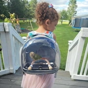 Halinfer Portable Transparent Bubble Bird Backpack with Perch, Small Bird Carrier