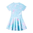 thumbnail image 6 of Lullu Girls Half Zip Short Sleeve Rashguard Swim Dress One-Piece Swimsuit with UPF50+, 6 of 8