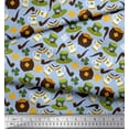 thumbnail image 2 of Soimoi Georgette Viscose Tissu Pièce Pot & Tasses Tissu Imprimé 1 Yard 42 Inch Wide, 2 of 3