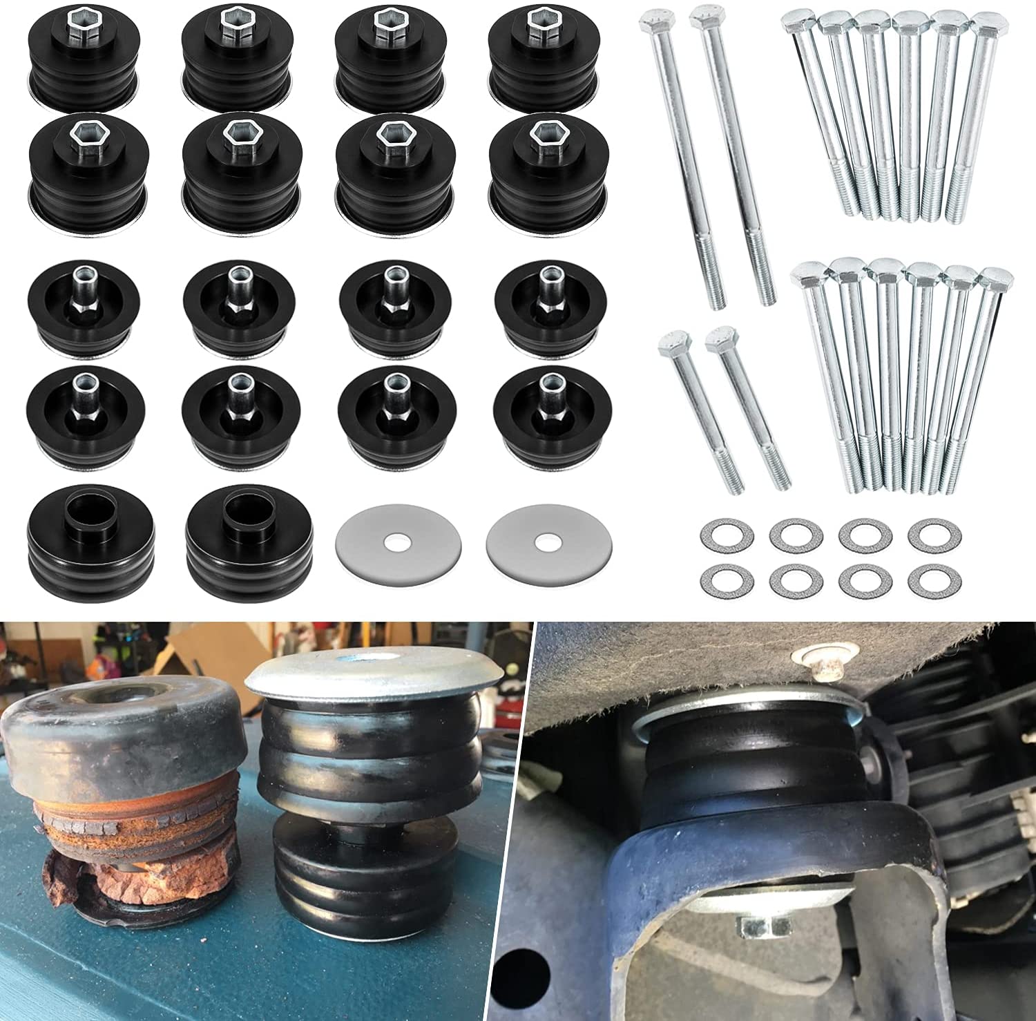 KF04060BK Black Body Mount Bushing Kit Fit for Ford F250 F350 Super