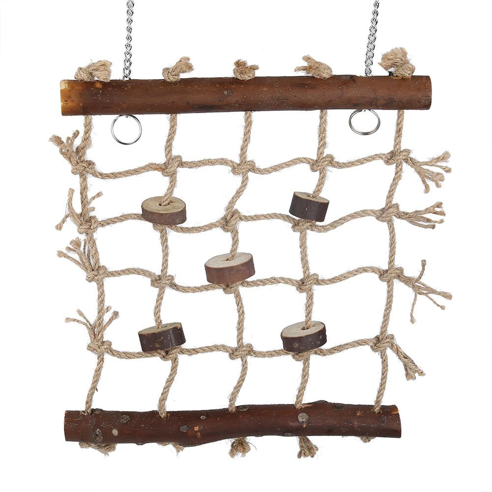 Mgaxyff 1Pc Cage Bird Parrot Toys Hemp Rope Climbing Ladder Birds