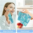 thumbnail image 7 of Dreamtimes 2PCS Blue Jungle Leaves Towels Cotton Washcloths Set,Quick Drying & Absorbent Soft Bathroom Hand Towel Lightweight & Portable Fingertip Towel, 7 of 7
