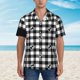 thumbnail image 2 of Fotbe Anchor Black Tartan Plaid Camisa Hawaiana para Hombre Unisex – Camisa Casual de Verano con Botones de Manga Corta de Algodón y Lino,X-Large, 2 of 7