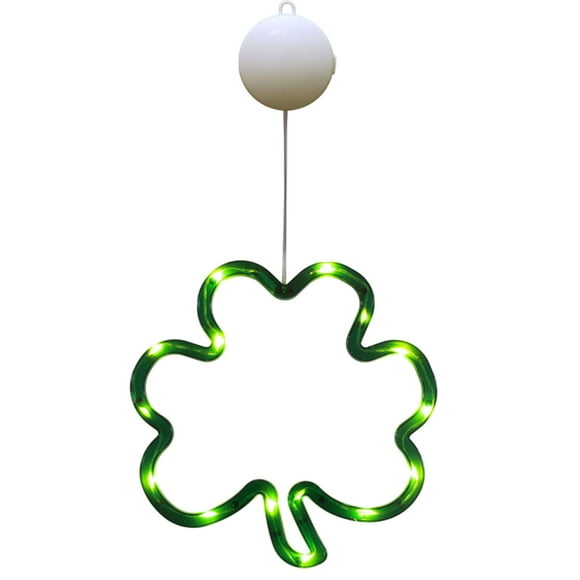 Leodye 1PCS Trèfles Lumineux Lanterne à DEL Pendentif Lumière d'Ambiance de la Saint-Patrick pour Décoration de Festival Irlandais -17.1x7.87x1.18 Po