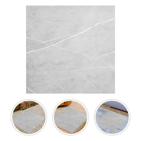 Worgeous 10 Pcs Linoleum Self-adhesive Floor Stickers 60.00X60.00X0.20CM Light Grey