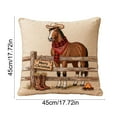 thumbnail image 3 of Lilixerw Embroidery Christmas Pillow Covers,18x18Inch Cute Animal Horse Print Pillowcase,Valentine's Day Home Decor for Living Room Bedroom Sofa,Decorative Pillowcase, 3 of 6