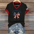 thumbnail image 6 of MEICHEN Women's 250th Anniversary V Neck Graphic Tee Casual Soft Print T Shirt Blouse Short Sleeve Summer Top, 6 of 6