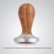 thumbnail image 1 of Apisonador de café, 58 mm, de madera y acero inoxidable, para granos de café expreso, diseño aerodinámico, 1 of 12