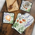 thumbnail image 5 of Pioneer Flower Kitchen Oven Mitt and Pot Holder Sets 4 Pcs for Baking, Cooking and Grilling, Heat Resistant Up To 392 °F, 5 of 7