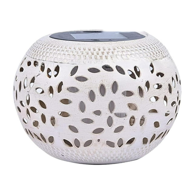 Farol solar hueco decorativo, luz de regalo para patio exterior Blanco