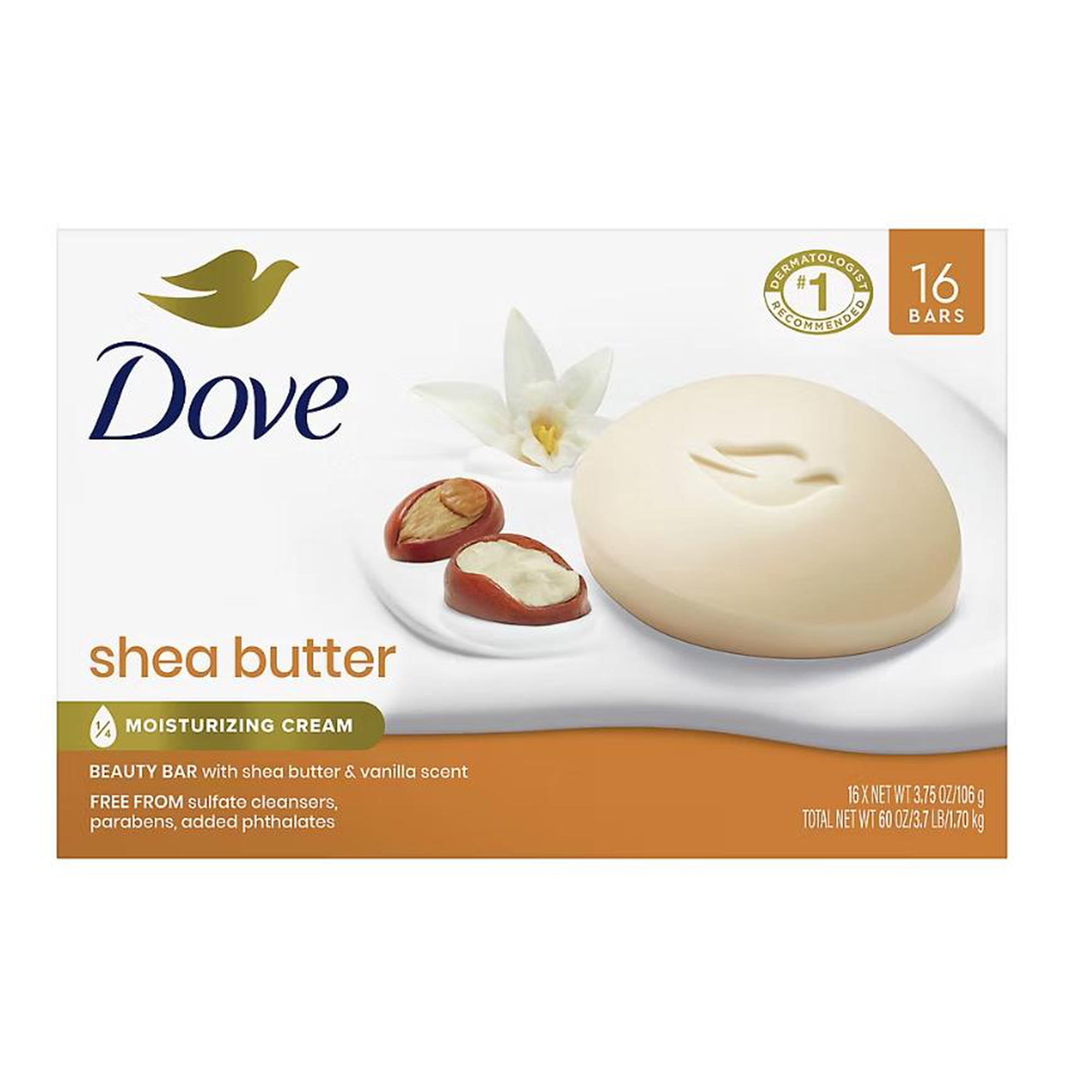Dove Purely Pampering Beauty Bar, 16 ct./3.75 oz.