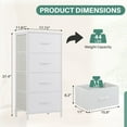 thumbnail image 2 of TINKLE WELL Storage Dresser with 4 Drawers, Removable Bins, Modern Wide Soft Fabric Chest Organizer for Bedroom, Hallway, White, 2 of 7