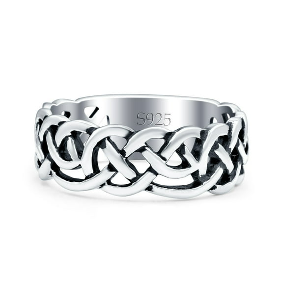 Celtic Oxidized Band Solid 925 Sterling Silver Thumb Ring Size 5
