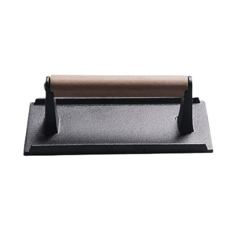 

Cast Iron Grill Press Heavy-Duty Burger Press Patty Maker with Wood Handle for Kitchen Gadgets