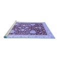 thumbnail image 2 of Ahgly Company Machine Washable Indoor Round Oriental Blue Traditional Area Rugs, 8' Round, 2 of 4