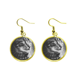 thumbnail image 1 of Black White Cat perfil animal salvaje Ear Dangle Golden Drop Earring Jewelry Mujer Unbranded M, 1 of 3