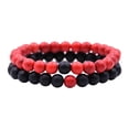 thumbnail image 2 of Xihbxyly Pulsera de Piedra Negra Esmerilada, Elegante Accesorio para Parejas, Joyería Curativa de Los 7 Chakras, Atrae La Energía de La Riqueza, Complemento Versátil, Regalo Perfecto para Tu Pareja,, 2 of 2