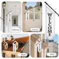 thumbnail image 7 of Heavy Duty Double Sided Welcome Flag Kit – 42x14" Outdoor Canvas Banner with Pole & Metal Bracket – Business Storefront Sign for Retail, Shop, or Restaurant Marketing Display (White), 7 of 7