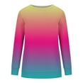 thumbnail image 2 of VANLOFE Women's Long Sleeve Sweatshirt Women's Gradient O-Neck Sweatshirt Soft Fashion Sweatshirt for Women Purple Sweatshirt S, 2 of 3