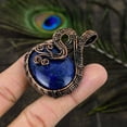 thumbnail image 3 of Natural Lapis Lazuli Gemstone Handmade Copper Wire Wrap Pendant 2.21", 3 of 5