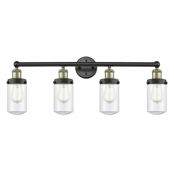 616-4W-BAB-G312-Innovations Lighting-Dover - 4 Light Bath Vanity In Modern Style-10 Inches Tall and 33.5 Inches Wide-Black Antique Brass Finish-Clear