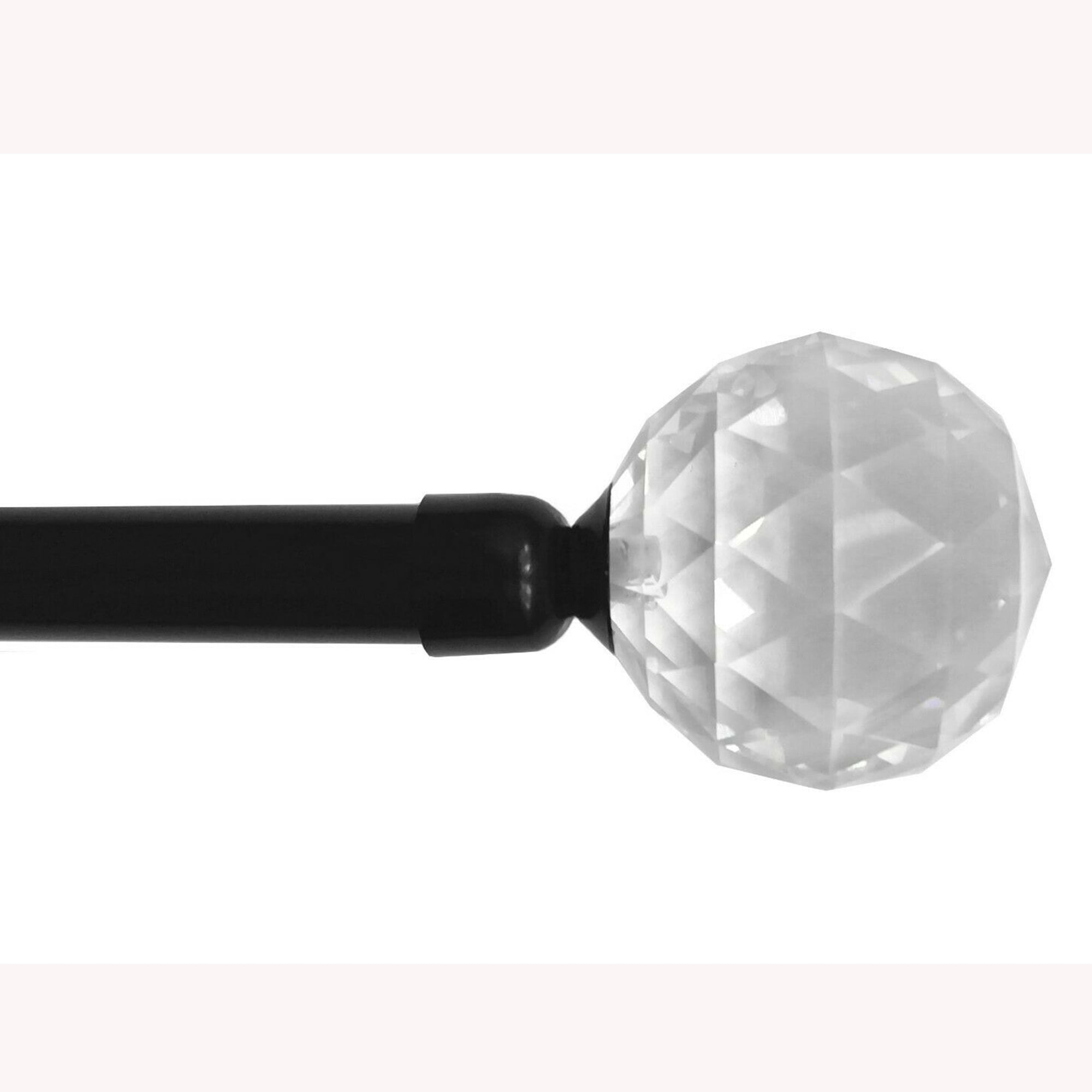 YouLoveIt Curtain Rod 3/4 inch Crystal Ball for windows with Crystal Diamond Ball Finials
