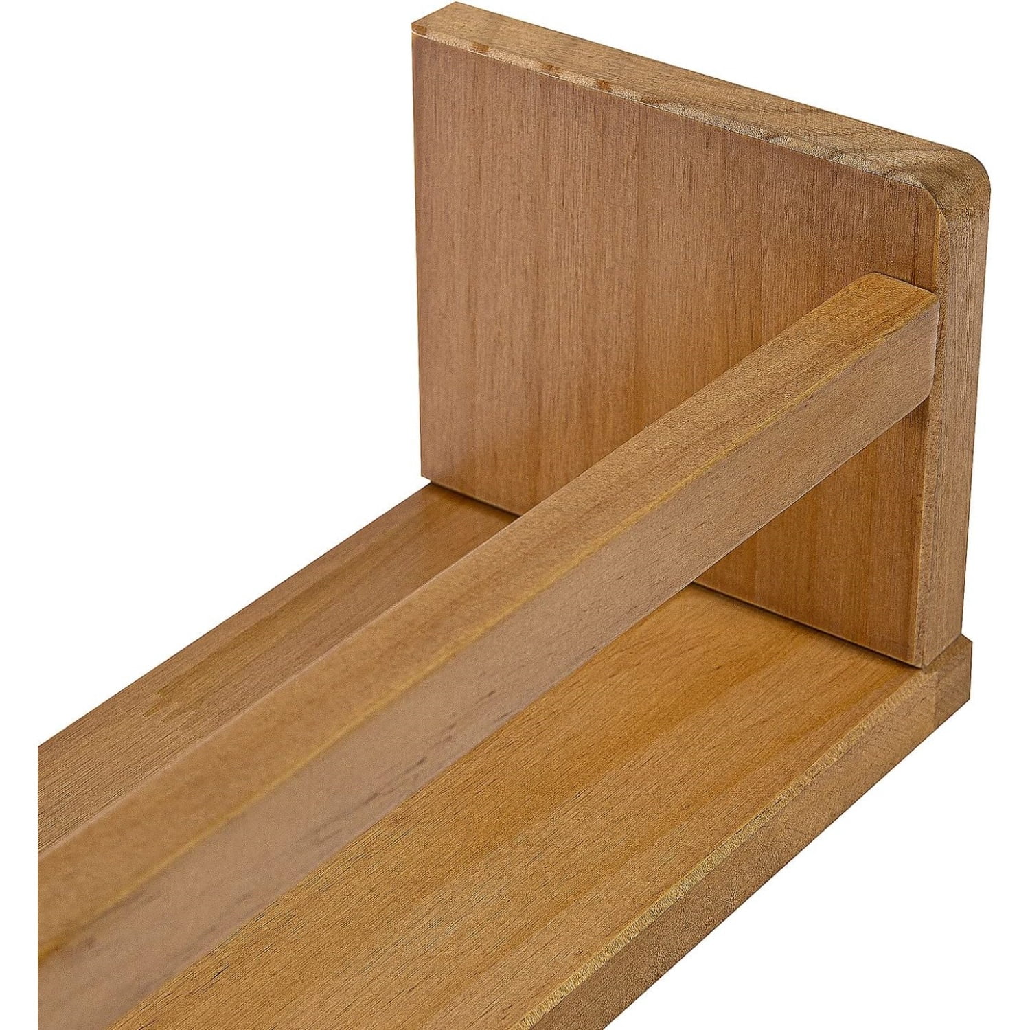 Nursery Shelves Light Walnut Floating Book Shelf Organizer for Baby Nursery Décor Wall Book Shelves for Kids Room 24 Inch Wood Wall Ledge Shelves for Bathroom Kitchen Spice Rack a Set of 3