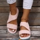 thumbnail image 5 of Sandalias de playa planas con punta abierta para vacaciones informales sólidas para mujer Wmkox8yii  ytu7807, 5 of 7