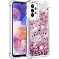 thumbnail image 3 of Compatible with Samsung Galaxy A23 5G Case Glitter Liquid Cute Clear Phone Case Floating Quicksand Shockproof Protective Bumper Silicone Soft TPU Case for Samsung Galaxy A23 5G Love Rose YB, 3 of 13