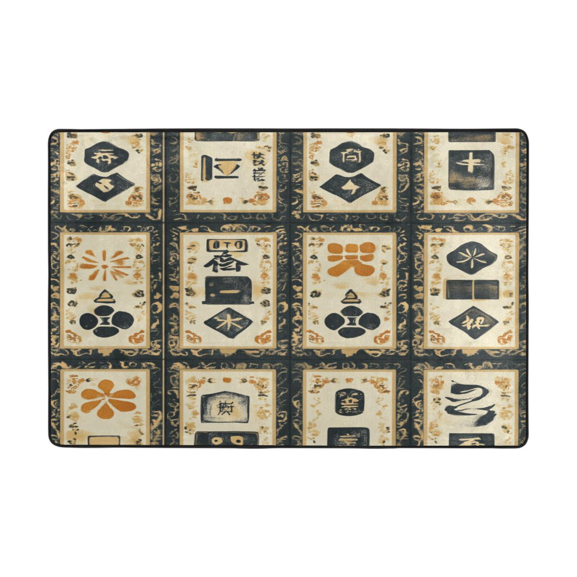 WOBOGO Mahjong Background Carpet Non-Slip Rugs Soft Doormat 36×24in Living Dining Room Bedroom Decorative