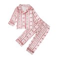 thumbnail image 3 of Xmyrz Pajama Sets 2 Piece Girl Loungewear Long Sleeve Pj Set Sleepwear Bow Tie Print Pants Set Softable Outfit Sets, 3 of 7