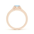 thumbnail image 2 of Angara Natural 0.4 Ct. Aquamarine with Diamond Vintage Inspired Ring in 14K Rose Gold for Women (Ring Size: 12), 2 of 9