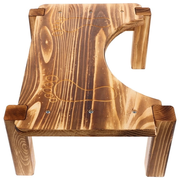 KAKOWELY Toilet Squat Stool Wooden Light Brown 1Pcs For Adults