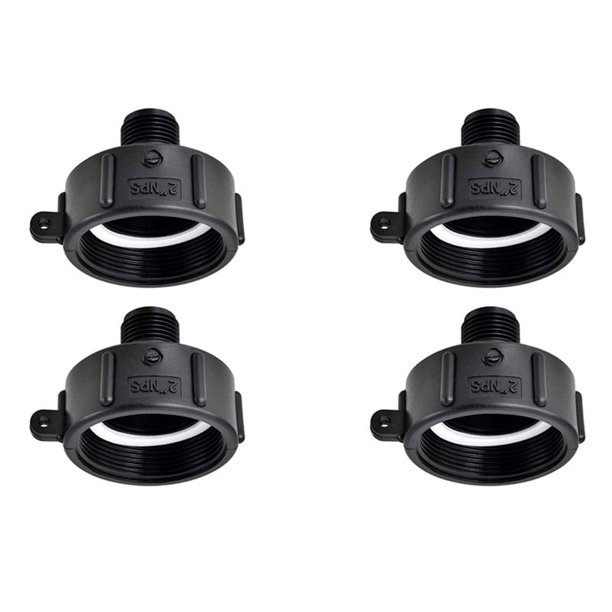 Adaptador de Mano IBC de 4 Piezas 275 330 Adaptador de IBC de Rosca Fina Conector de Adaptador de Manguera de Jardín de 2 Pulgadas para Tanque de Agua