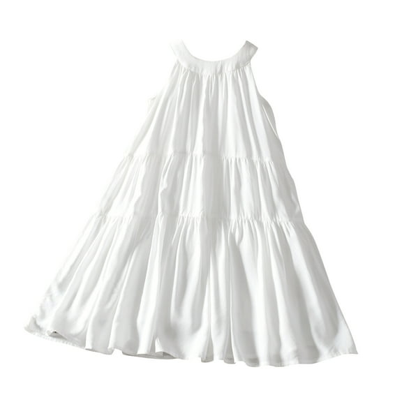 White Tiered Maxi Dress Lightweight Flowy Summer Dress L
