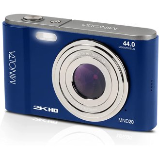 Minolta MND25 48MP Digital Camera - 4K Video, 16x Zoom, Selfie Mirror, With 32GB SD Card & Bag