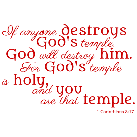 1 Corinthians 317 If Anyone Destroys Godsâ Vinyl Decal Sticker Quote Medium Red