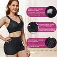 thumbnail image 2 of Junlan Women Post Surgery Bra Front Closure Sport Bra Removable Pads Wirefree(Black Medium), 2 of 7