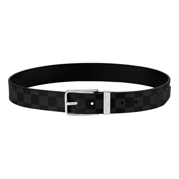 Pre-Owned Louis Vuitton Pont Neuf 35mm Belt Damier Graphite Canvas 95