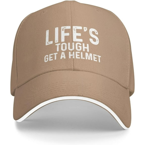 Life's Tough Get A Helmet Hat for Men Baseball Hat Cool Hat