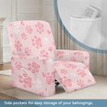thumbnail image 3 of FKELYI Pink Dog Paw Print Anti-Dust Recliner Slipcover 4 Pcs Reclining Chair Cover Soft Furniture Protector for Single Seat Lounge Armchair for Bedroom Decor, 3 of 7