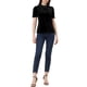 thumbnail image 2 of Camisa de Cuello Volante Inspire Chic para Mujeres, Blusa de Terciopelo de Manga Corta 3XL Negra, 2 of 6