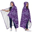 thumbnail image 2 of Wearable Blanket,Purple Paisley Pattern Hooded Wearable Flannel Blanket for Adults & Teens,Winter Poncho Shawl Wrap Cape Cozy Anti-Pill,60"x80", 2 of 5